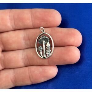 Sterling Silver Mushroom and Garden Gnome Charm, Mushroom and Garden Gno…